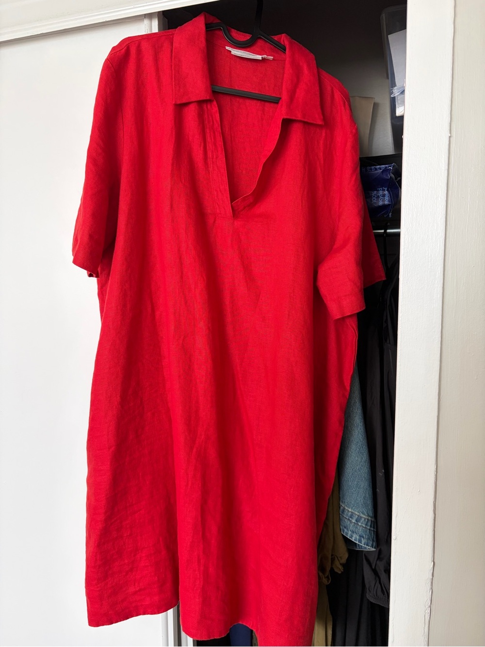 Simons Bright Red Collared Mini Dress
